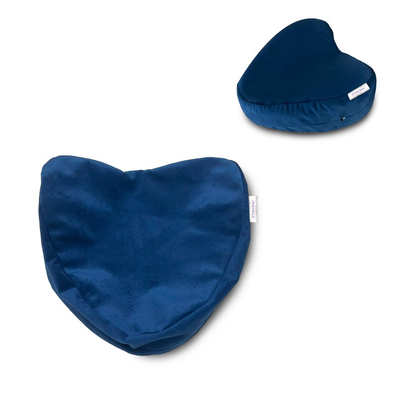RINIPO Knee Pillow Cover,Replacement Cover for Wedge Heart Shape Leg and Knee Support Pillow,9.25x9.25x5.5 Inches,Soft,Breathable,Stretchable Elastic Band for Secure Fit,Zipper,Washable (Velvet Blue) - Image 1