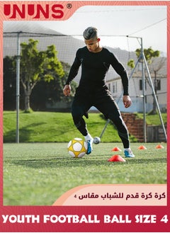 UNUNS Youth Football Ball Size 4,Training Soccer Ball For Kids Youth,Double Layer Anti-Explosion Football,Indoor Outdoor Play Game Training Practice Football Ball Pump,Ball Bag And Net Bag,Durable Football  - Image 4