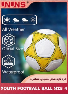 UNUNS Youth Football Ball Size 4,Training Soccer Ball For Kids Youth,Double Layer Anti-Explosion Football,Indoor Outdoor Play Game Training Practice Football Ball Pump,Ball Bag And Net Bag,Durable Football  - Image 2