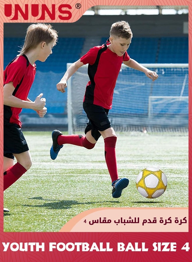 UNUNS Youth Football Ball Size 4,Training Soccer Ball For Kids Youth,Double Layer Anti-Explosion Football,Indoor Outdoor Play Game Training Practice Football Ball Pump,Ball Bag And Net Bag,Durable Football - Image 5