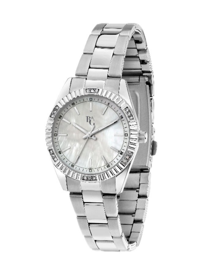 B&G Women's White Round Analog Dial with Silver Stainless Steel Band Watch - 31mm - R3853241531 - Image 1