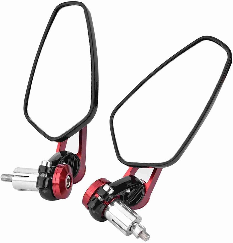 Rearview Mirrors, 360 Degree Adjustability, Clear Optic Glass Mirror, Stylish Design, Universal Aluminum Alloy 7/8" Bar End Side Mirrors for Most Motorcycles with (Red) - Image 5