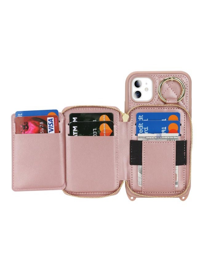 Hamany for iPhone 11 Case Wallet with Card Holder for Women,for iPhone 11 Phone case Wallet with Strap Credit Card Slots Crossbody with Kickstand Zipper Case-Rose Gold - Image 5