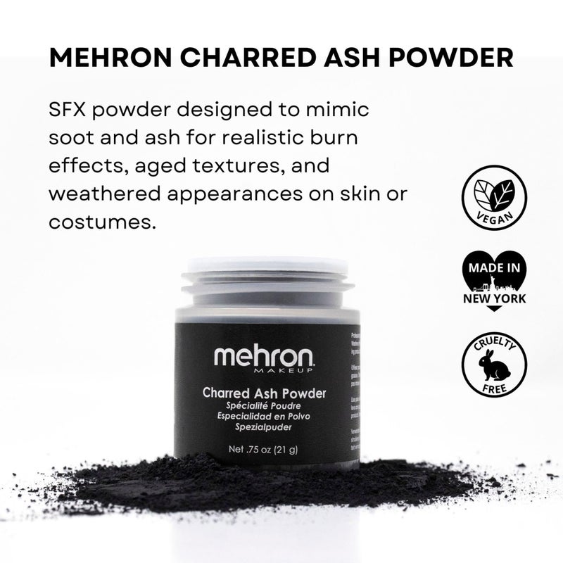 Mehron Makeup Special Effects Powder (.75 oz) (Charred Ash) - Image 2