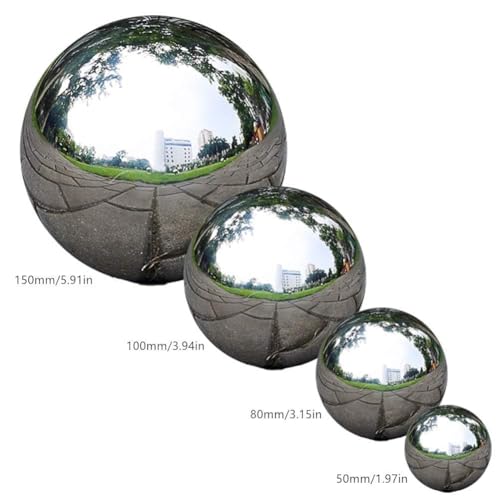 zosenda Stainless Steel Gazing Ball, Mirror Polished Hollow Ball Reflective Garden Sphere, Floating Pond Balls Seamless Gazing Globe for Home Garden Ornament Decorations (10CM X 2PCS) - Image 4