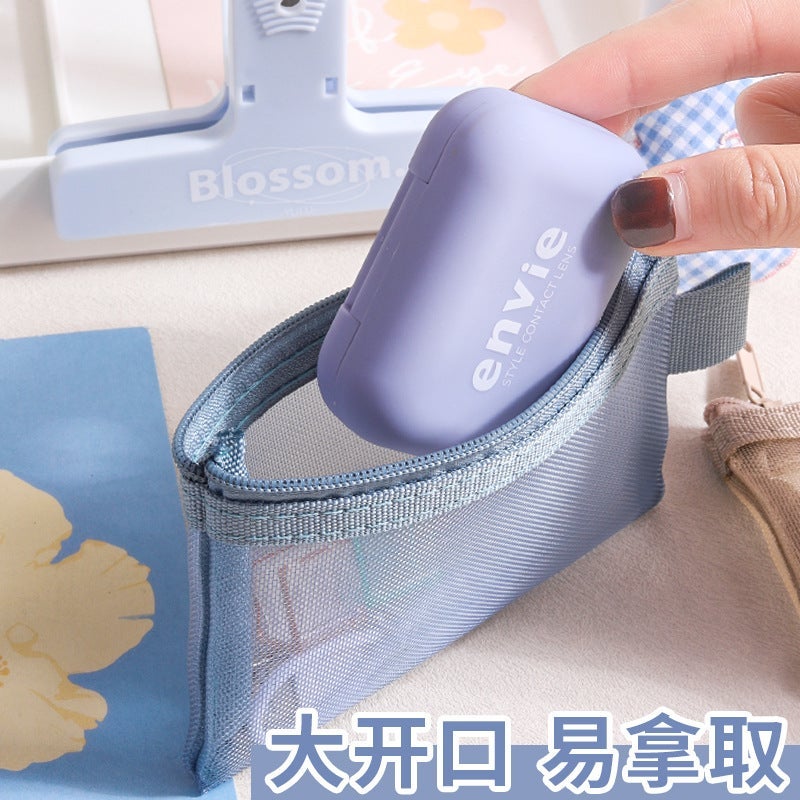 Transparent Mesh Storage Bag Coin Purse Key Bag Bus Card Bag Nylon Portable Toy Cosmetic Storage Bag - Image 4