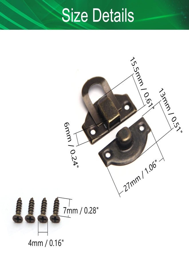 Yinpecly 4PCS Box Buckle Latches Catch Toggle Hasp 1.14" x 1.02"Green Bronze for Jewelry Case Vintage Box Wooden Case Hasp Lock Latch - Image 2