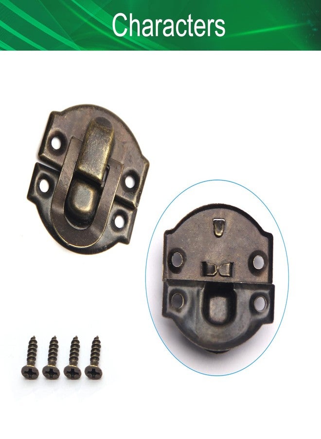 Yinpecly 4PCS Box Buckle Latches Catch Toggle Hasp 1.14" x 1.02"Green Bronze for Jewelry Case Vintage Box Wooden Case Hasp Lock Latch - Image 3