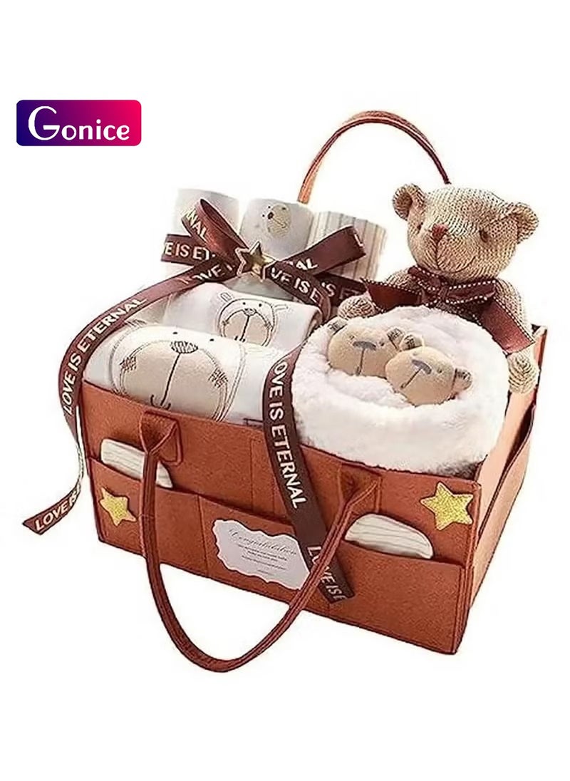 Gonice Newborn Gift Set for Baby Boy＆Girl Infant Gift Set Baby Gifts Premium Cotton Baby Clothes Accessories Set Fits Newborn to 3 Months (Bear)  - Image 1