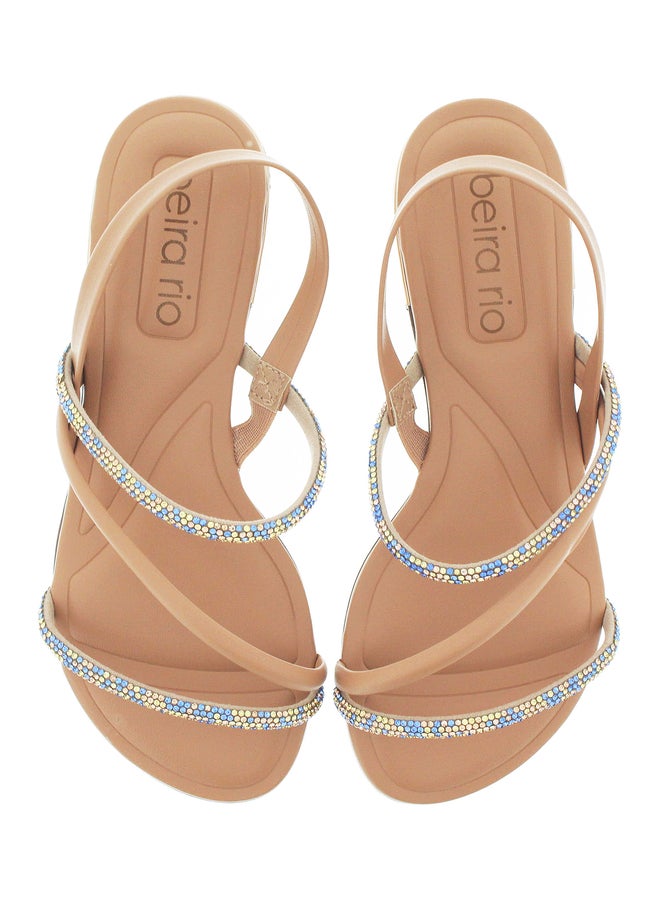 Beira Rio Solid Block Heel Elasticated Back Strap Sandals - Image 5