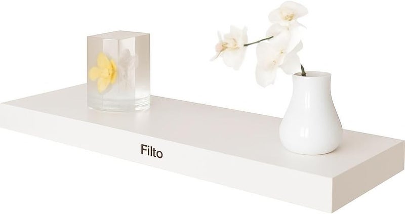 Fitto Wall Shelf 80x19.5cm, White Floating Shelf for Home Decor - Image 1