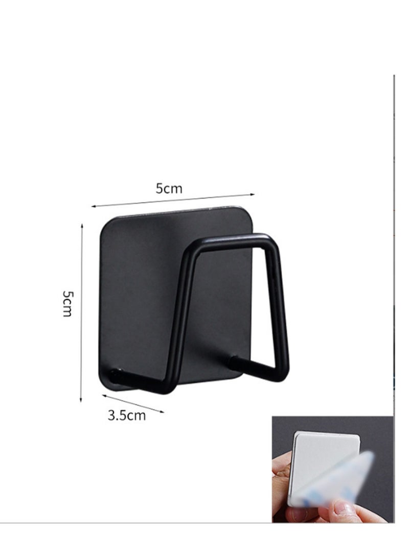 Loquat Stainless Steel Sponge Drain Rack Steel Ball Sink Cover Storage Wall Hanging Pot Punch Kitchen Hook Black  - Image 1