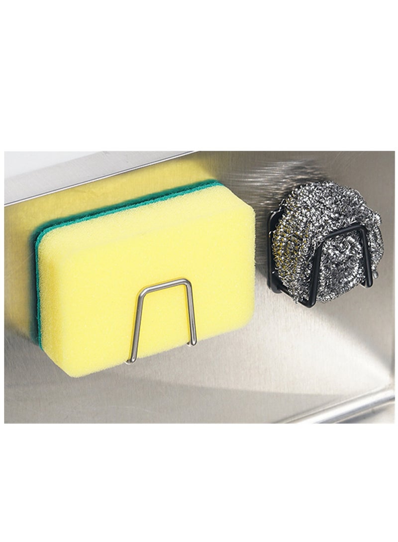 Loquat Stainless Steel Sponge Drain Rack Steel Ball Sink Cover Storage Wall Hanging Pot Punch Kitchen Hook Black  - Image 5