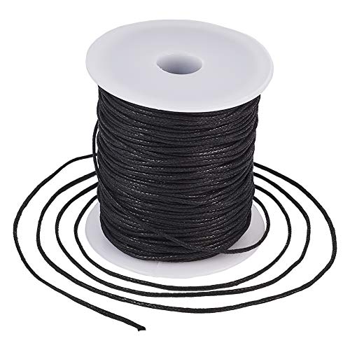 Craftdady 100 Yards 1.5mm Waxed Cotton Cord Macrame Bracelet Necklace Jewelry Making Waxed Beading Thread String (Black) - Image 2