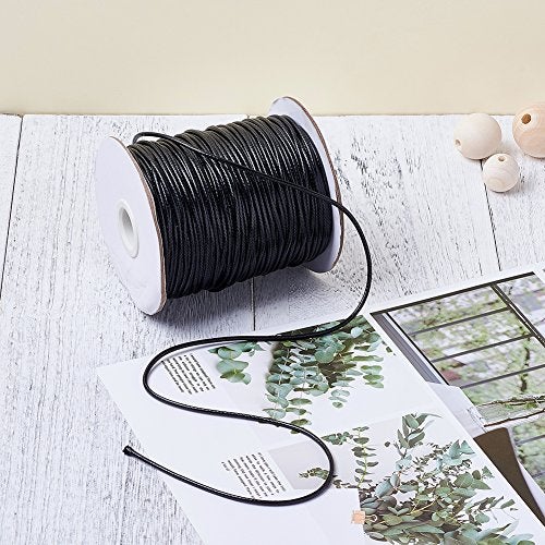 Craftdady 100 Yards 1.5mm Waxed Cotton Cord Macrame Bracelet Necklace Jewelry Making Waxed Beading Thread String (Black) - Image 4