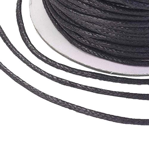Craftdady 100 Yards 1.5mm Waxed Cotton Cord Macrame Bracelet Necklace Jewelry Making Waxed Beading Thread String (Black) - Image 3