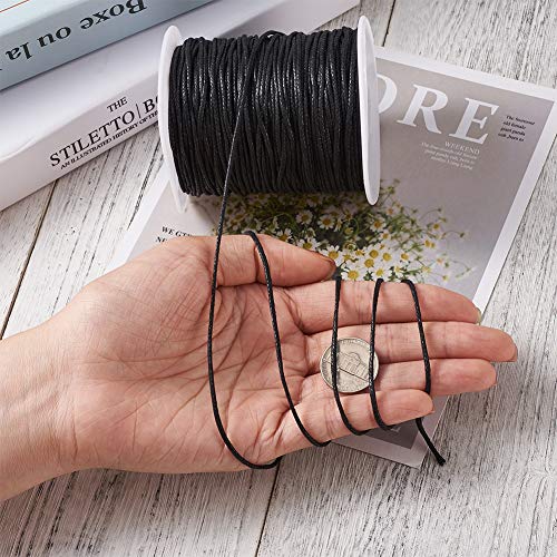 Craftdady 100 Yards 1.5mm Waxed Cotton Cord Macrame Bracelet Necklace Jewelry Making Waxed Beading Thread String (Black) - Image 5