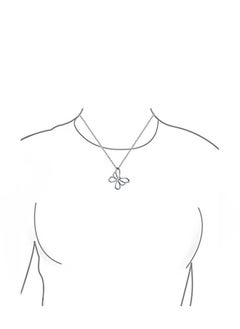 NIBEMINENT 925 Sterling Silver Open Butterfly Pendant Necklace  - Image 2