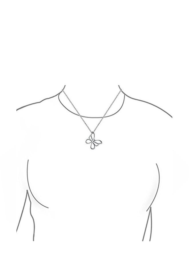 NIBEMINENT - 925 Sterling Silver Open Butterfly Pendant Necklace - Image 1