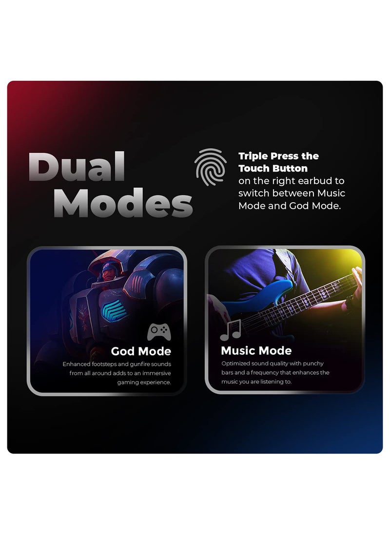 Cosmic Byte - Cosmobuds X200 True Wireless Earbuds (TWS) BT 5.3 | 38ms Latency | MusicMode | IPX5 | Voice Assistant Superior Calling/Gaming Experience | Easy Touch Controls | ENC - Image 1