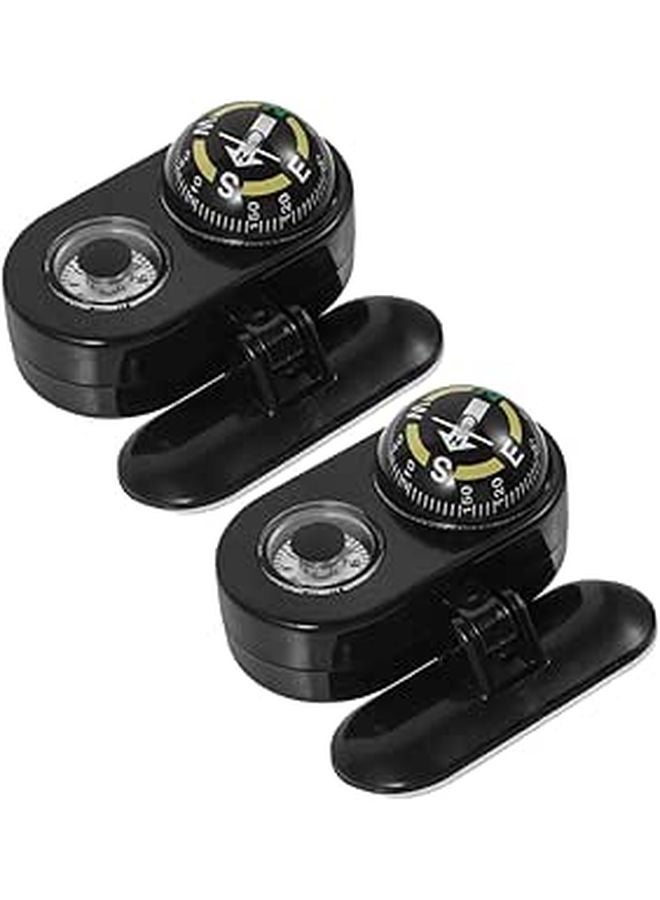 2Pcs Car Boat Digital Compass Thermometer with LED Display for Navigation and Temperature Monitoring - Image 1