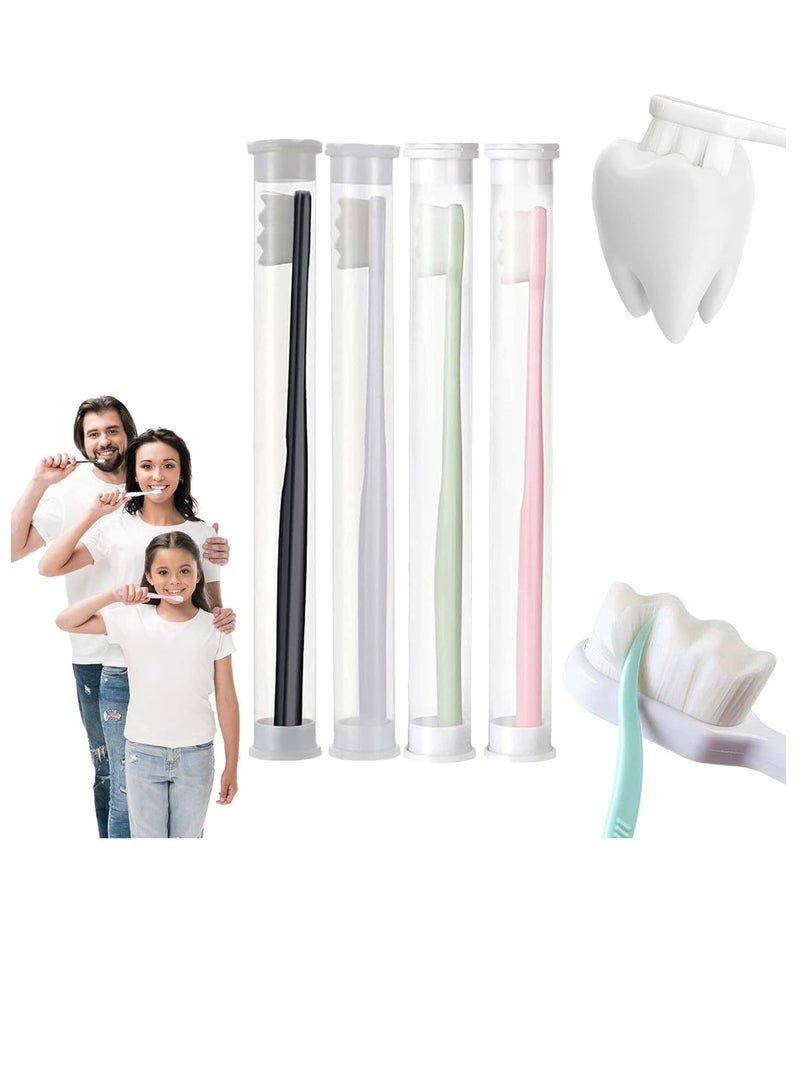 BIGTHREE BREVI Toothbrush, 4 Packs BREVI Brush, Soft Nano Toothbrush with 20000 Soft Bristles, Premium Nano Toothbrush, Good Cleaning Effect, Soft Toothbrush - Image 1