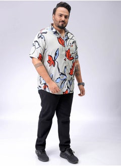 HARDSODA Men Plus Size Regular Fit Printed Cutaway Collar Half Sleeves Casual Shirt  - Image 5