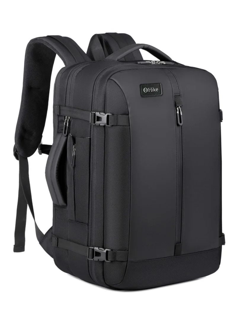 Hike  Unisex Expandable Shoulder Backpack Water Resistant Daypack with Built in USB port and Separate Laptop Compartment for Travel/Business/College, HK5038, Black  | Best Price UAE