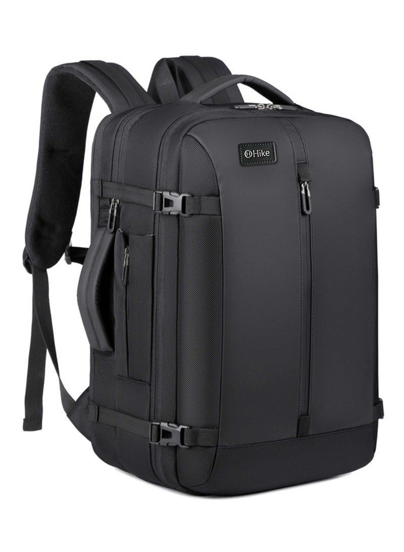 هايك Hike Unisex Expandable Shoulder Backpack Water Resistant Daypack with Built in USB port and Separate Laptop Compartment for Travel/Business/College, HK5038-BLACK - Image 4