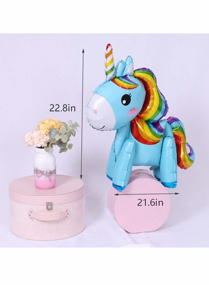Excefore Unicorn Birthday Decorations for Girls Unicorn Party Supplies Purple Balloons Wedding Engagement Children's Day Foil Unicorn Horse Animal Balloons Toy 7PCS - Image 5