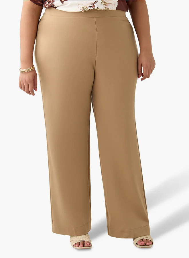 Ulla Popken Ulla Popken Straight Fit Ponte Trousers
