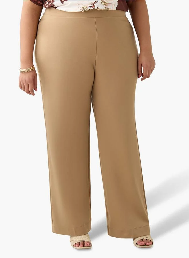 Ulla Popken Ulla Popken Straight Fit Ponte Trousers