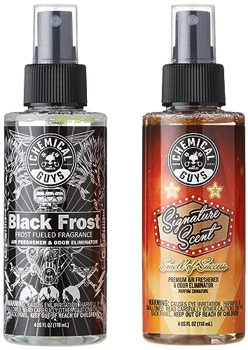Chemical Guys AIR_302_04 Black Frost Scent and Signature Scent Combo Pack Great for Cars Trucks SUVs RVs Home Office  More 24 fl oz Items