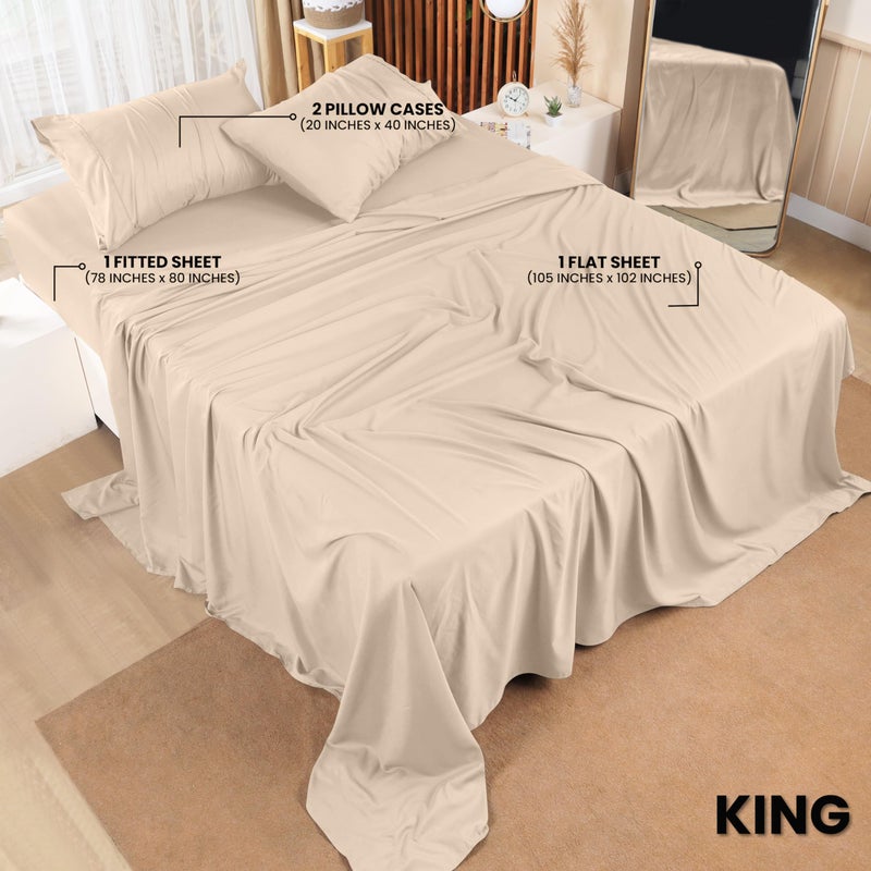 Utopia Bedding King Bed Sheets Set - 4 Piece Bedding - Brushed Microfiber - Shrinkage and Fade Resistant - Easy Care (King, Beige) - Image 2