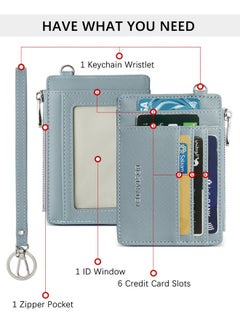 Bostanten BOSTANTEN Small Wallet For Women RFID Leather Credit Card Holder Slim Wristlet Keychain Wallet With Zipper Pocket  - Image 2