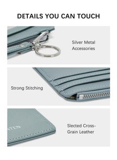 Bostanten BOSTANTEN Small Wallet For Women RFID Leather Credit Card Holder Slim Wristlet Keychain Wallet With Zipper Pocket  - Image 3