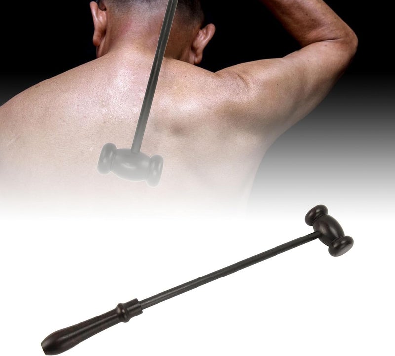 klarako Wooden Massage Hammer, Dumbbell Shaped Head Body Knock Massage Hammer with Comfortable Grip Handheld for Back Leg - Image 3