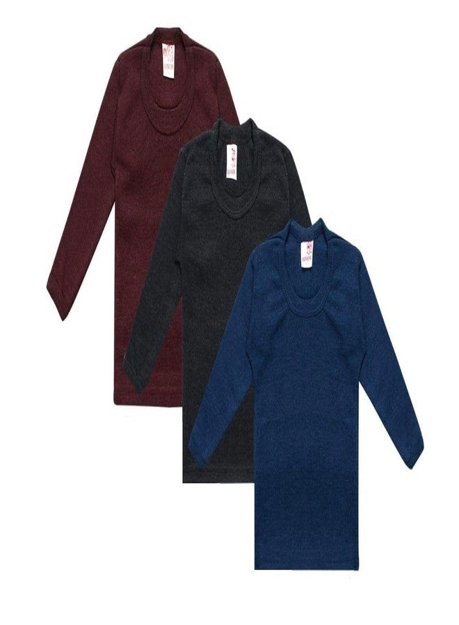 TIXY Winter Soft Warmer Plain Thermal Set for Unisex Baby & Kids (Multicolor) (0-3 Months, 3) Multicolour - Image 3