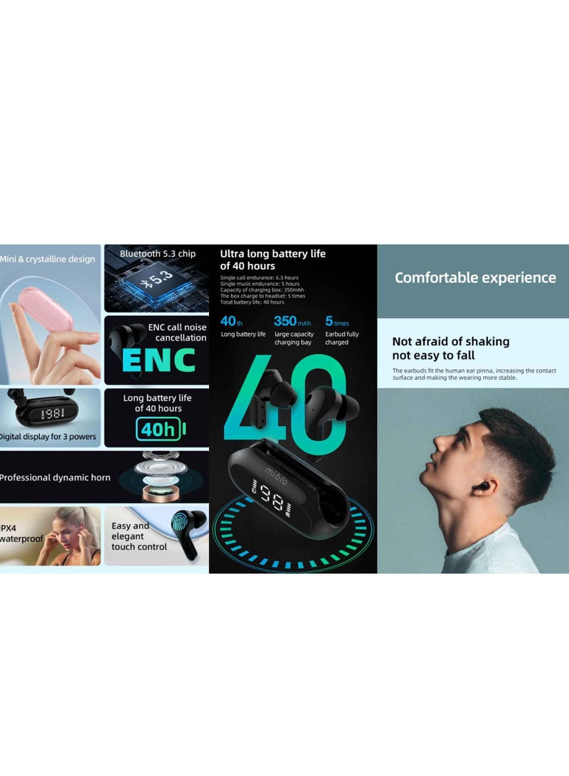 Mibro Earbuds 3 LED power display | 40-hour battery life | 320mAh charging case | Bluetooth 5.3 WHITE - Image 3