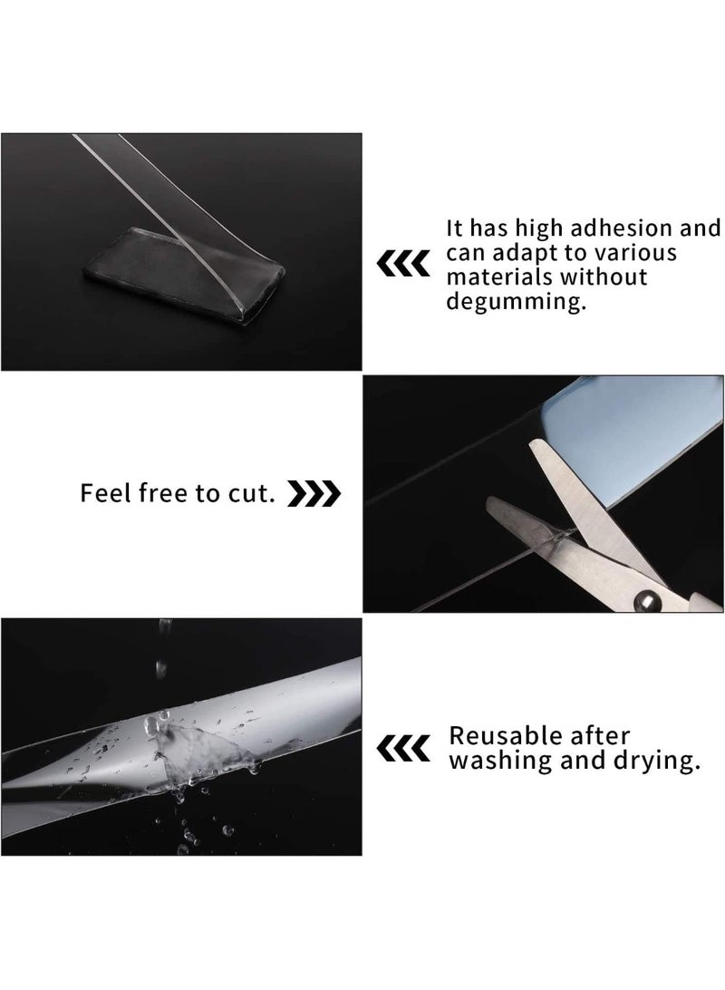 Magic Double Sided Nano Tape 18mm x 3M – 2 Pcs Transparent, Reusable, Washable & Waterproof Acrylic Mounting Tape, Strong Adhesive for Wall Hanging, Carpet Fixing, Home Decoration, No Drilling, Trace-Free & Easy Removal - Image 2