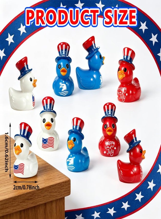 AWEELON 90 Pcs Patriotic Mini Duck Figurine 250th Anniversary Independence Day Patterns Tiny Duck Figurines Patriotic Resin Ducks Ornament for Home Office Desk - Image 2