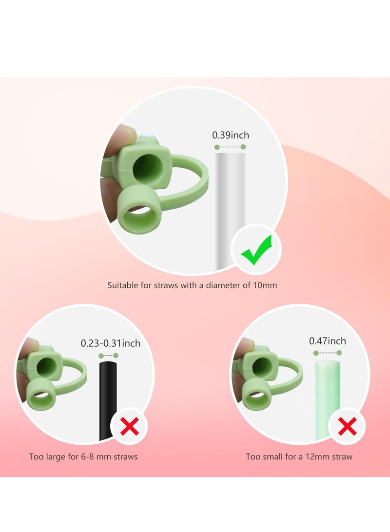 Excefore Straw Covers Cap Toppers, 6 Pcs Straw Cover for Stanley Cup, Silicone Straw Covers Cap Reusable Drinking Straw Topper Compatible, for Stanley Cups Accessories (0.4in, Cat Paw) - Image 3
