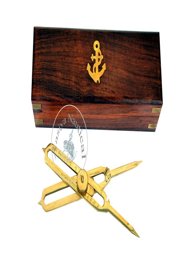 Aasiya Nautical العنوان: بوصلة ملاحة بحرية من النحاس الصلب من آسيا نوتيكال، مزودة بصندوق خشبي أنيق - Image 4