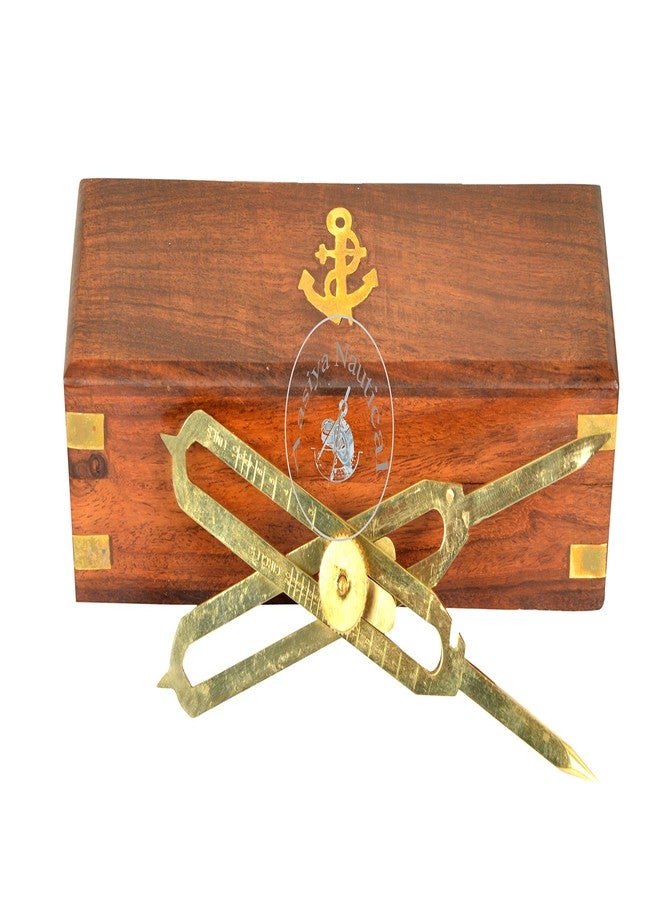 Aasiya Nautical العنوان: بوصلة ملاحة بحرية من النحاس الصلب من آسيا نوتيكال، مزودة بصندوق خشبي أنيق - Image 3