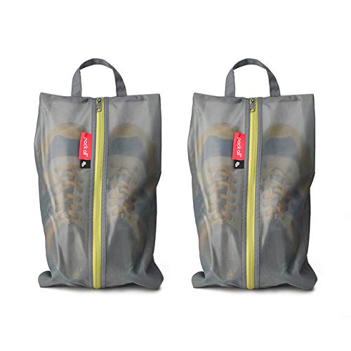 pack all Shoe Bag for Travel, Water-Resistant Shoe Pouch for Gym, Odor-Resistant Soccer Cleats Bag for Sport (Grey, 2-Pack) - Image 1