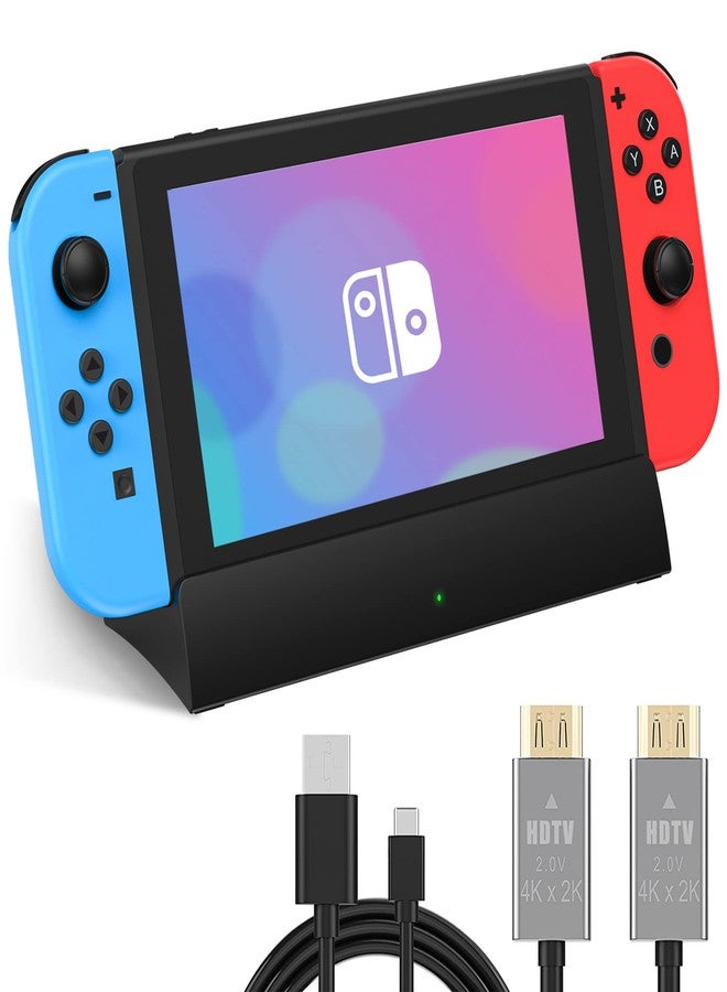 RuntoGOL TV Docking Station for Switch,Portable Switch OLED Dock Station Support 4K HDMI Output,Replacement for Official Switch Base,Switch Dock with Type-C and HDMI Cable - Image 1