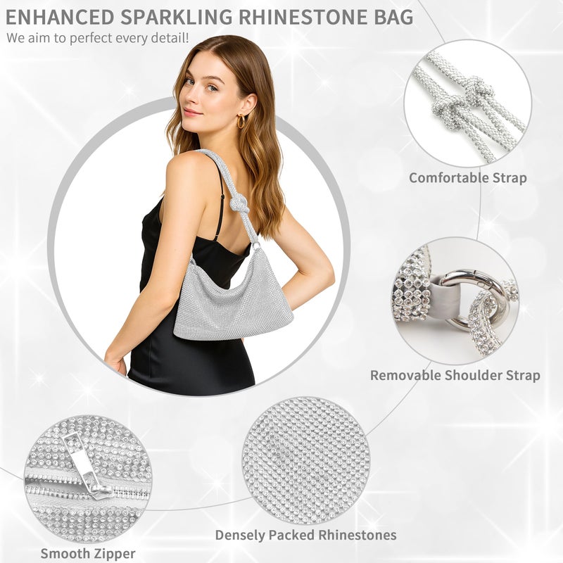 MoHern Rhinestone Purses for Women, Prom Purse with Comfortable Shoulder Strap and Smooth Zipper, Evening Bag with Spacious Capacity - Image 2