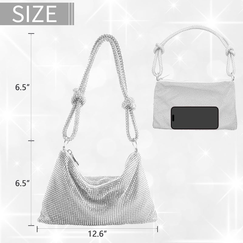 MoHern Rhinestone Purses for Women, Prom Purse with Comfortable Shoulder Strap and Smooth Zipper, Evening Bag with Spacious Capacity - Image 4