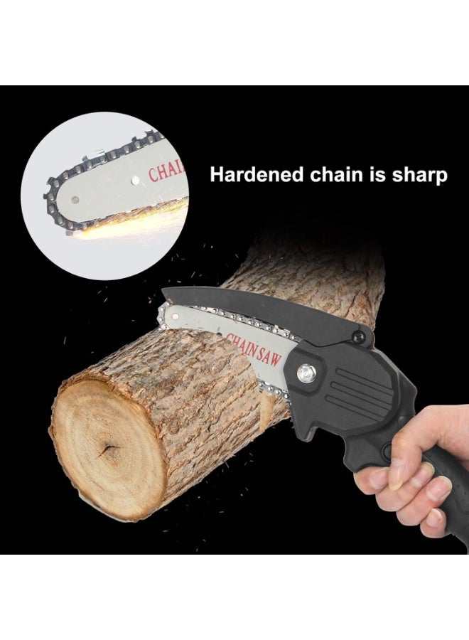 MUNTAQI Cordless Handheld Chainsaw with 2 Batteries – Portable Electric Mini Chainsaw for Tree Trimming, Branch Cutting & Wood Pruning, Safety Lock, Lightweight Garden Power Tool - Image 4