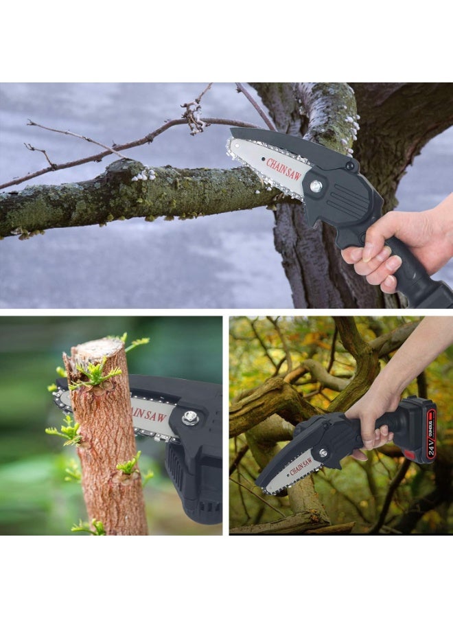 MUNTAQI Cordless Handheld Chainsaw with 2 Batteries – Portable Electric Mini Chainsaw for Tree Trimming, Branch Cutting & Wood Pruning, Safety Lock, Lightweight Garden Power Tool - Image 2